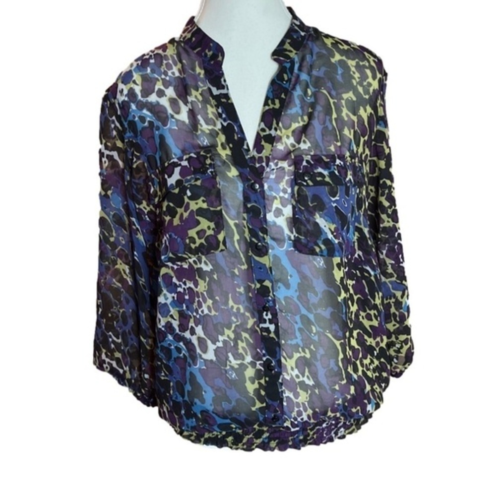 ⭐️ Cleo print see-through long-sleeve blouse - size medium